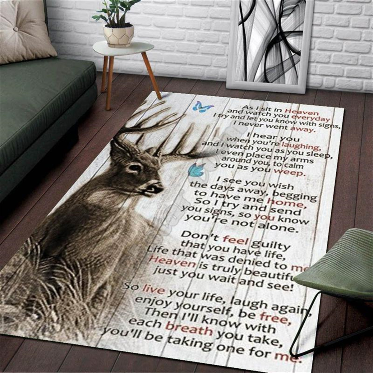 Hunting Outdoor Rug - سجادة بتصميم منطقة صيد الغزلان، مطبوعة