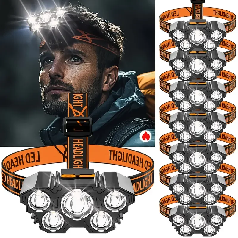 Hunting Fishing Outdoor - كشافات أمامية محمولة 5LED خارجية مع