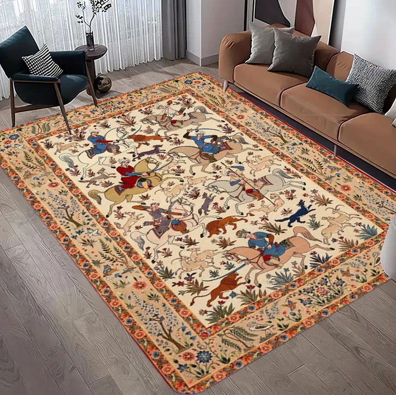 سجادة فارسية عتيقة بنقوش زهور  - مراجعة Hunting Outdoor Rug وسعره
