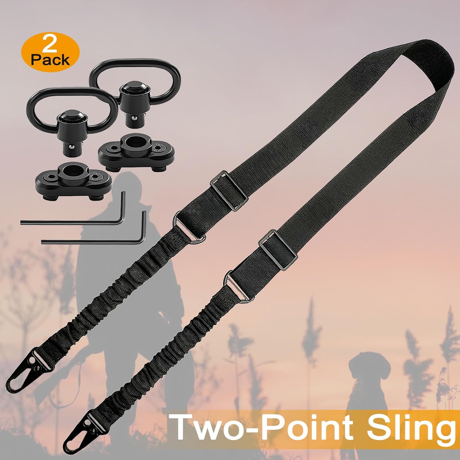 2 نقطة QD بندقية الرافعة مع أد - مراجعة Rifle Sling Swivel وسعره