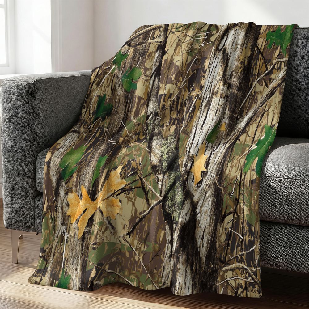 بطانية فلانيل بنقشة الغابة، نا - مراجعة Hunting Outdoor Rug وسعره