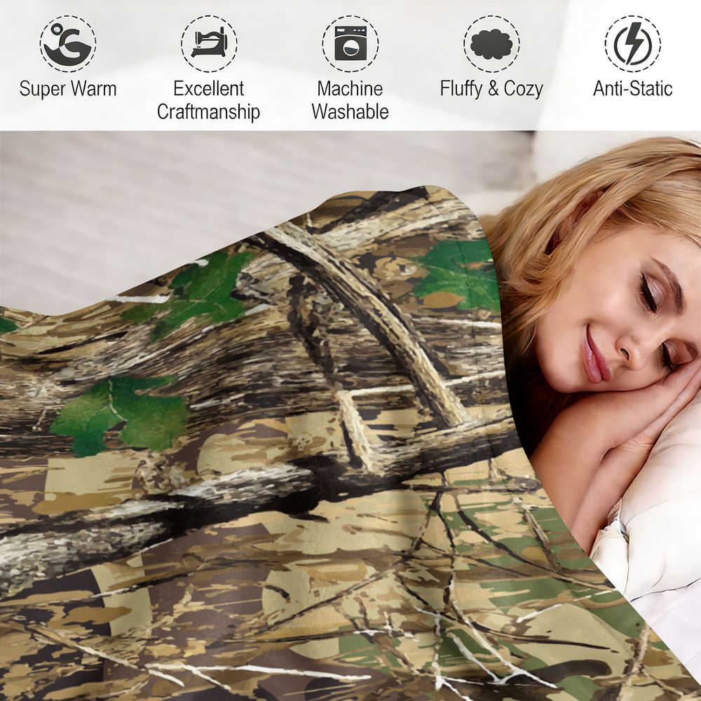 بطانية فلانيل بنقشة الغابة، نا - مراجعة Hunting Outdoor Rug وسعره