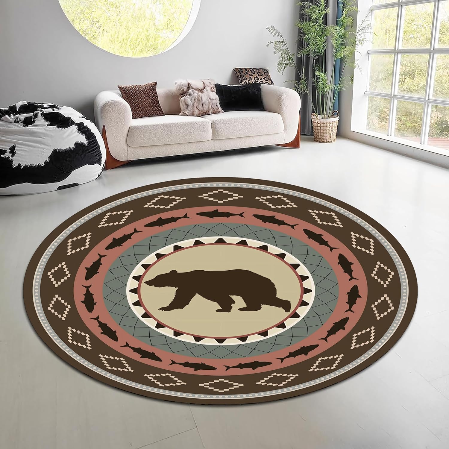 سجادة دائرية بتصميم غابة طبيعي - مراجعة Hunting Outdoor Rug وسعره