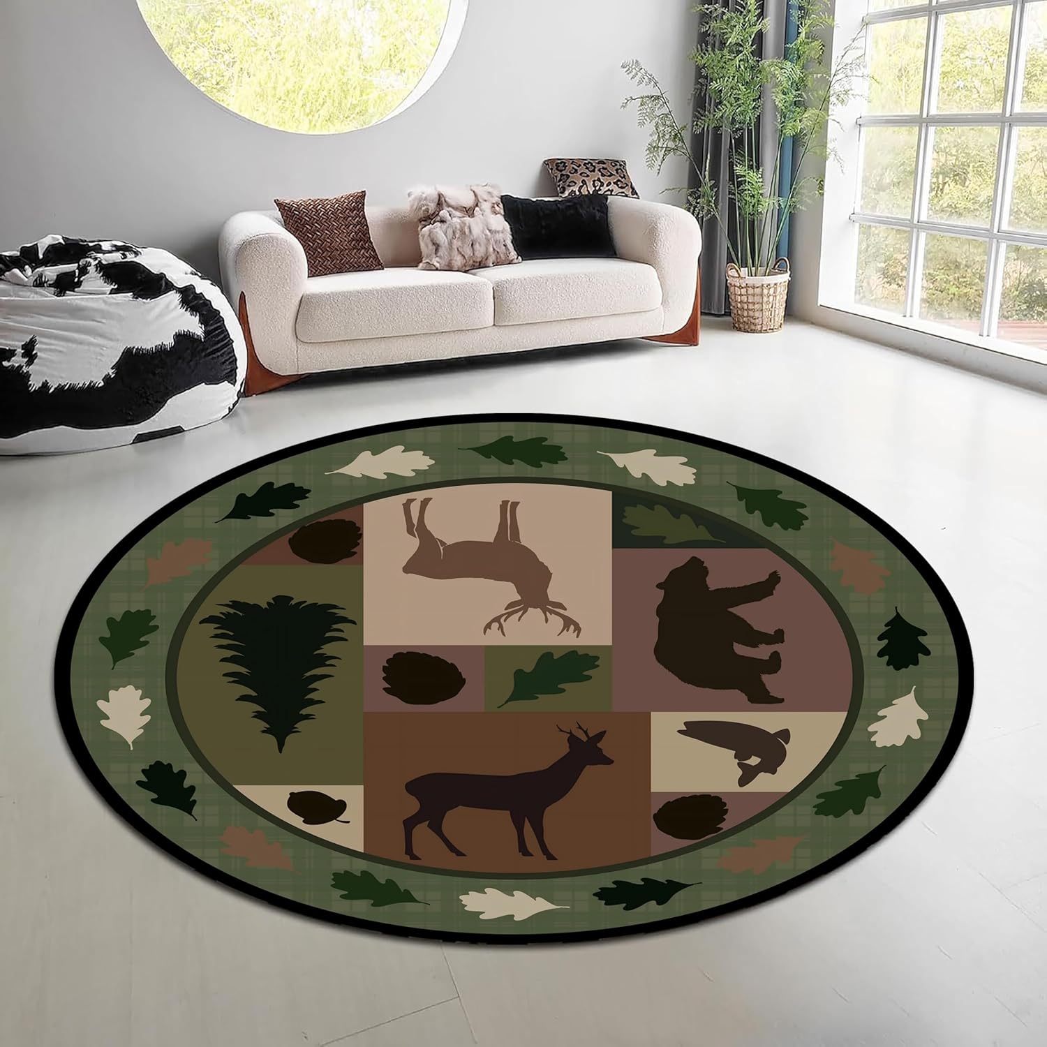 سجادة دائرية بتصميم غابة طبيعي - مراجعة Hunting Outdoor Rug وسعره